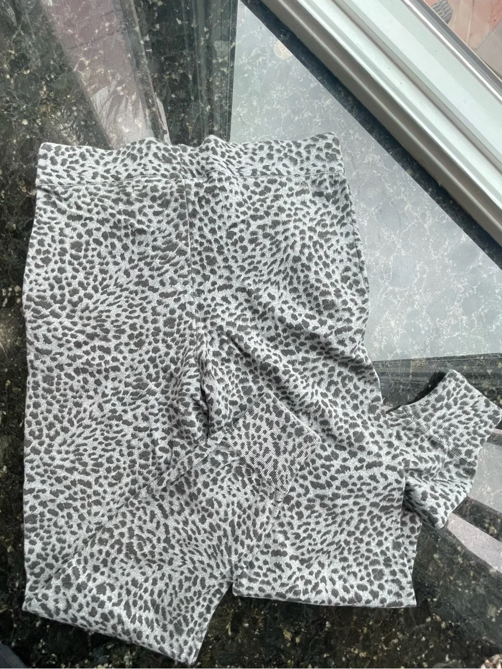 Monrow Gray Leopard-Print Joggers